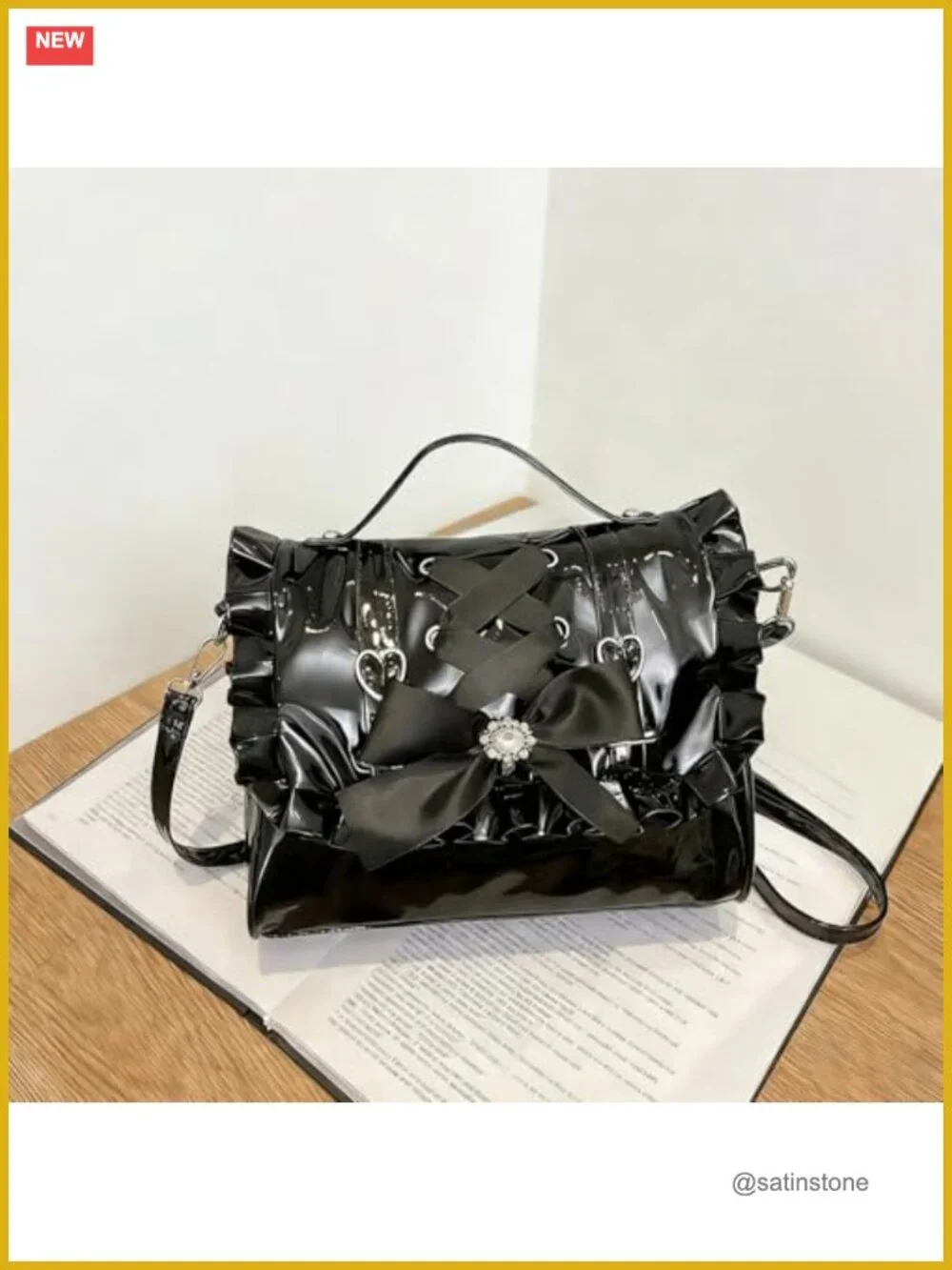 3-Way Convertible Gothic Lolita Backpack - PU Leather Satchel Crossbody Bag